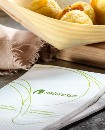 Bedruckte weisse naturesse-Serviette Bedruckte weisse naturesse-Serviette